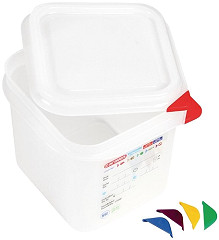  Araven Polypropylene 1/6 Gastronorm Food Containers 2.6Ltr (Pack of 4) 