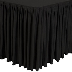  Gastronoble Table Top Black Cover & Skirting - Plisse Style 