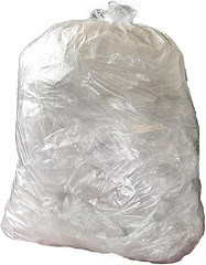  Jantex Medium Duty Recycled Bin Bag 12kg 90 ltr Clear (Pack of 200) 