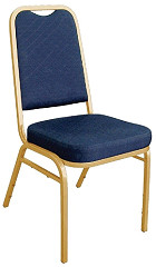  Bolero DL015 - Banqueting Chair Squared Back Gold Frame Blue Plain Cloth (Pack 4 