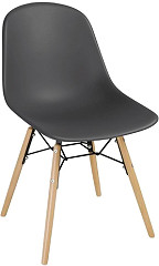  Bolero Arlo PP Moulded Side Chair Charcoal with Spindle Legs (Pack of 2) 