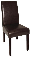  Bolero Curved Back Leather Chairs Dark Brown (Pack of 2) 