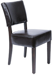  Bolero Chunky Faux Leather Chairs Dark Brown (Pack of 2) 