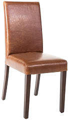  Bolero Faux Leather Dining Chair Antique Tan (Pack of 2) 