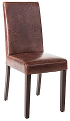  Bolero Faux Leather Dining Chair Antique Brown (Pack of 2) 