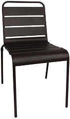  Bolero Black Slatted Steel Side Chairs (Pack of 4) 