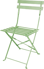  Bolero Pavement Style Steel Folding Chairs Light Green (Pack of 2) 