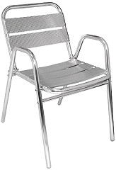  Bolero Aluminium Stacking Chairs Arched Arms (Pack of 4) 