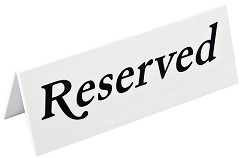  Olympia Plastic Reserve Signs (Pack of 10) 