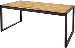  Bolero Acacia Wood and Steel Rectangular Industrial Table 1800mm 