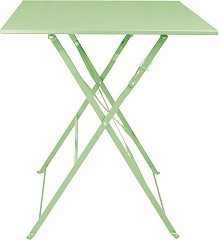  Bolero Square Pavement Style Steel Folding Table Light Green 600mm 