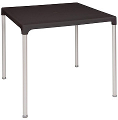 Bolero Black Square Table with Aluminium Legs 750mm 