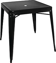  Bolero Bistro Steel Square Table Black 668mm (Single) 