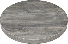  Bolero Pre-Drilled Round Melamine Table Top Ash Grey 600mm 