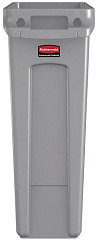  Rubbermaid Slim Jim Container With Venting Channels Grey 87Ltr 