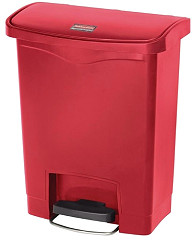  Rubbermaid Slim Jim Step on Front Pedal Red 30Ltr 