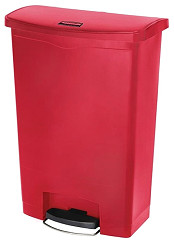  Rubbermaid Slim Jim Step on Front Pedal Red 90Ltr 