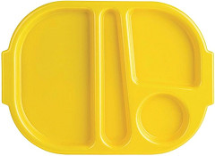  Olympia Kristallon Small Polycarbonate Compartment Food Trays Yellow 322mm 