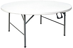  Bolero Round Centre Folding Table White 5ft (Single) 