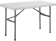  Bolero PE Rectangular Folding Table White 4ft (Single) 