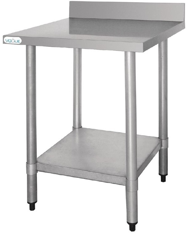  Vogue Stainless Steel Prep Table with Upstand 600mm 