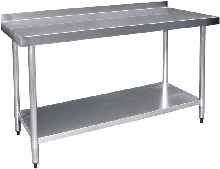  Vogue Stainless Steel Prep Table with Upstand 1800mm 