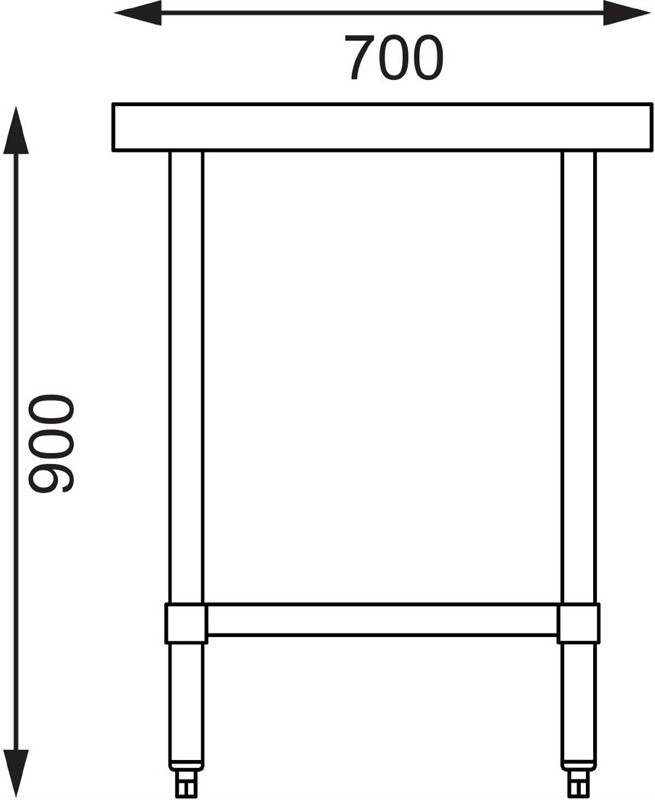  Vogue Stainless Steel Prep Table 600mm 