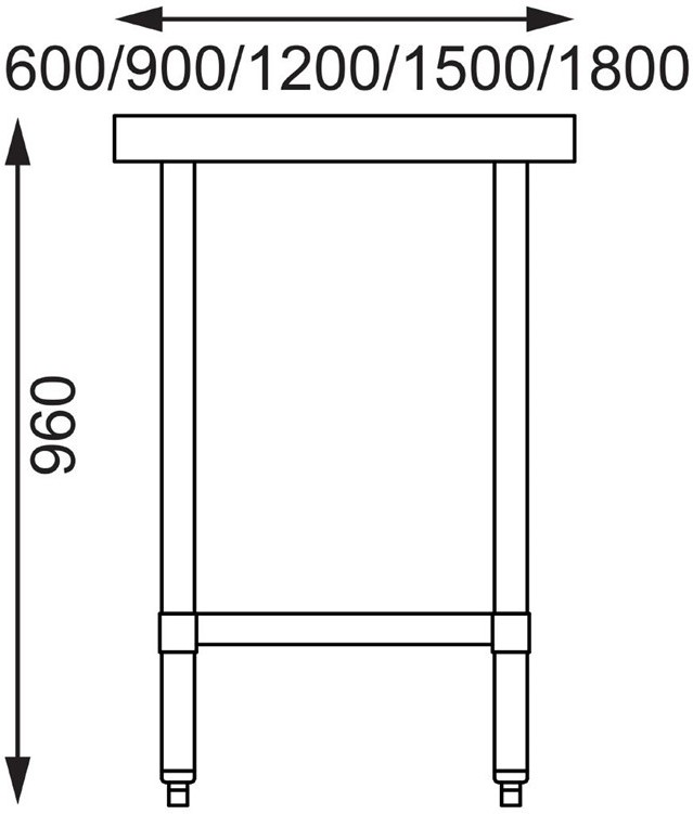  Vogue Stainless Steel Prep Table 600mm 