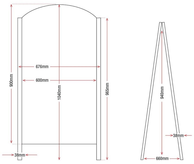  Olympia Metal Framed Pavement Board 1025 x 675mm 
