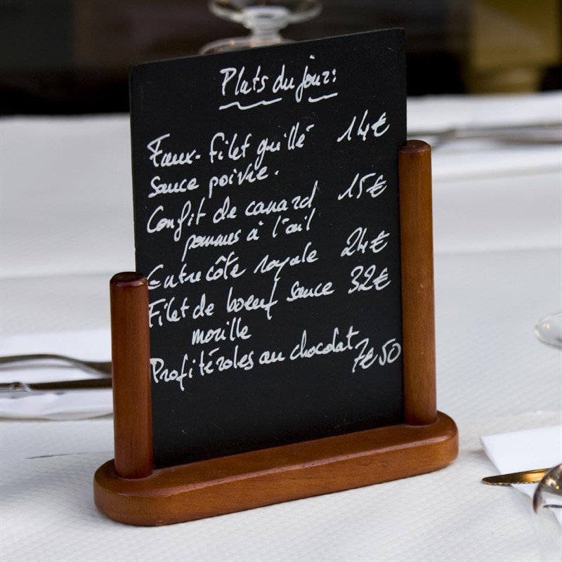  Securit Half Frame Table Top Blackboard 280mm x 200mm Mahogany 