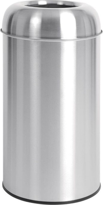  Bolero Stainless Steel Open Lid Bullet Bin Silver 40Ltr 