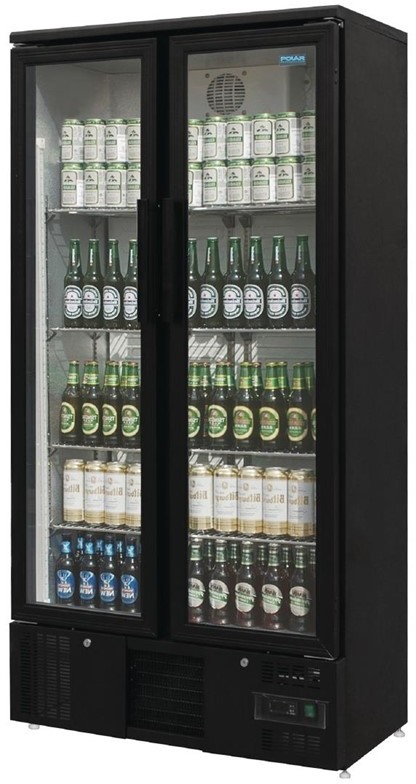  Polar G-Series Upright Back Bar Cooler with Hinged Doors 490Ltr 