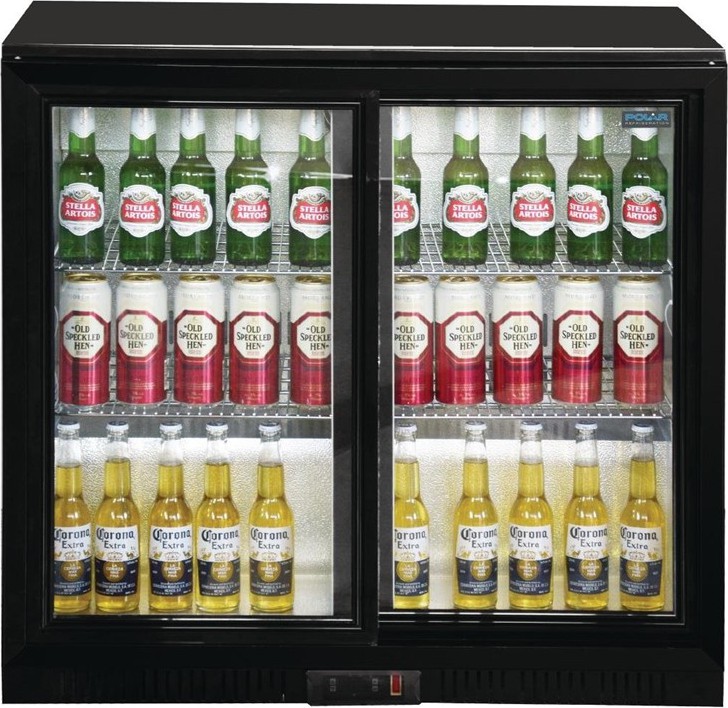  Polar G-Series Back Bar Cooler with Sliding Doors 208Ltr 
