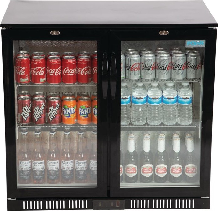  Polar G-Series Back Bar Cooler with Hinged Doors 198Ltr 