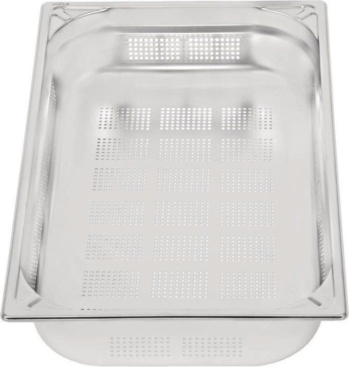  Vogue Heavy Duty Stainless Steel Perforated 1/1 Gastronorm Pan 100mm 