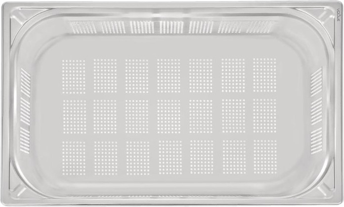  Vogue Heavy Duty Stainless Steel Perforated 1/1 Gastronorm Pan 150mm 
