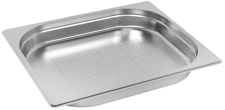  Vogue Stainless Steel Perforated 1/2 Gastronorm Pan 40mm 