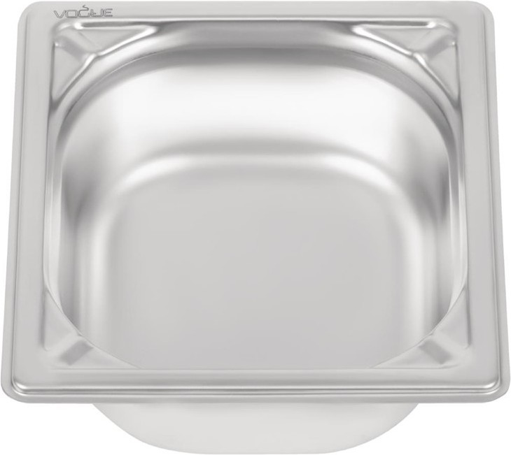  Vogue Heavy Duty Stainless Steel 1/6 Gastronorm Pan 65mm 