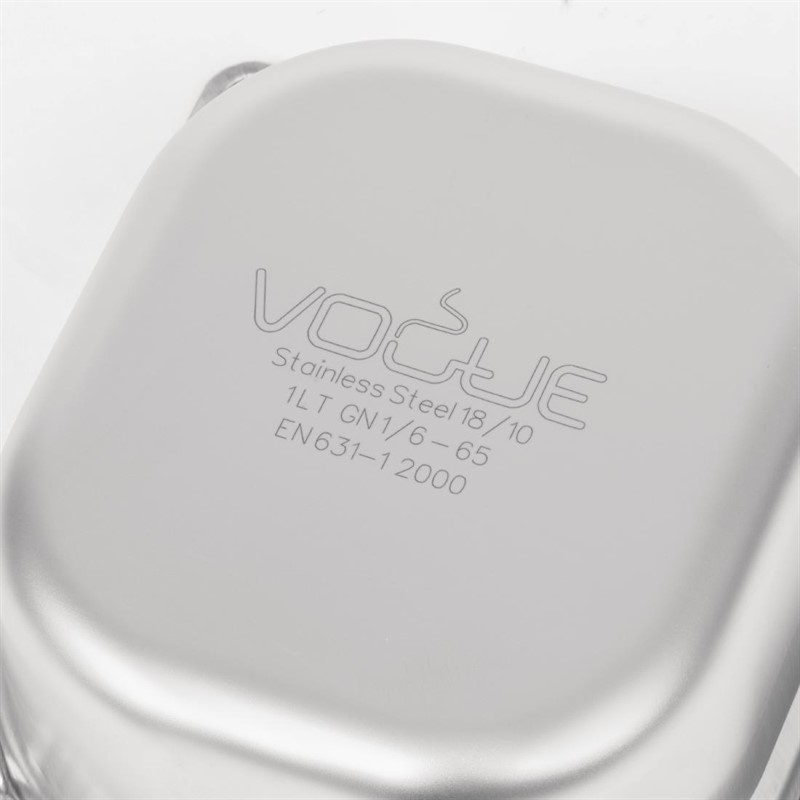  Vogue Heavy Duty Stainless Steel 1/6 Gastronorm Pan 65mm 