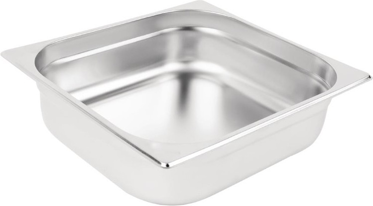  Vogue Stainless Steel 2/3 Gastronorm Pan 100mm 