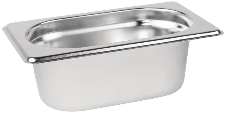  Vogue Stainless Steel 1/9 Gastronorm Pan 65mm 