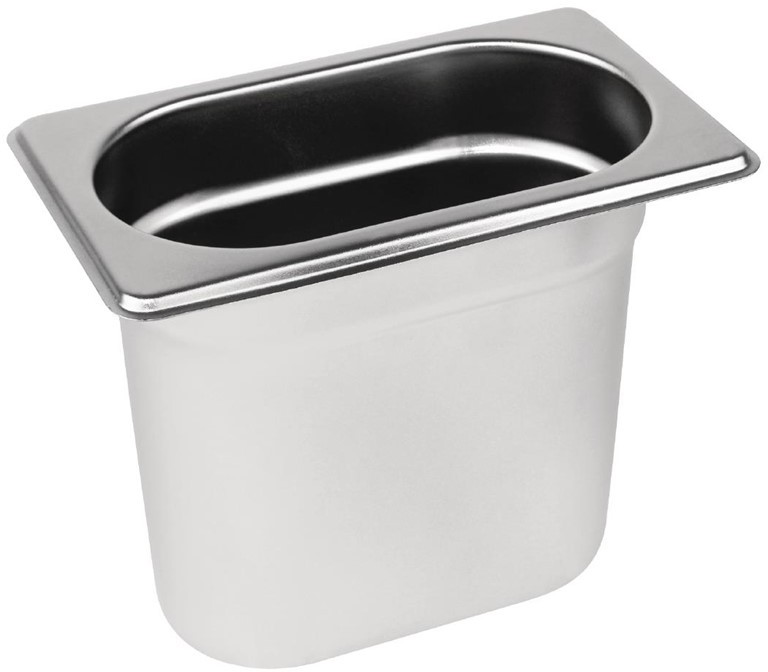  Vogue Stainless Steel 1/9 Gastronorm Pan 150mm 