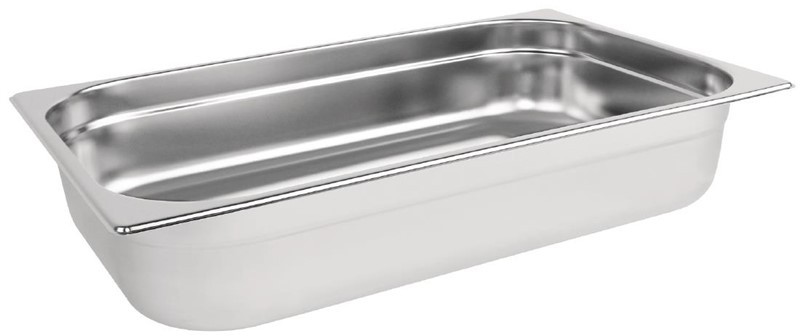  Vogue Stainless Steel 1/1 Gastronorm Pan 100mm 