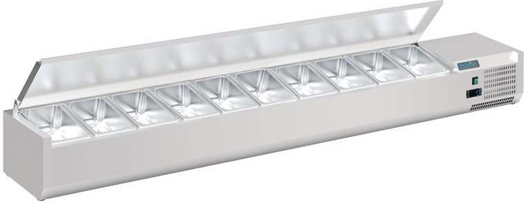  Polar G-Series Countertop Prep Fridge with Lid 10x 1/4GN 