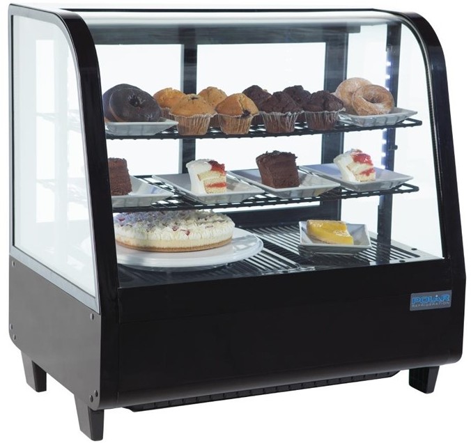  Polar C-Series Countertop Food Display Fridge 100Ltr Black 