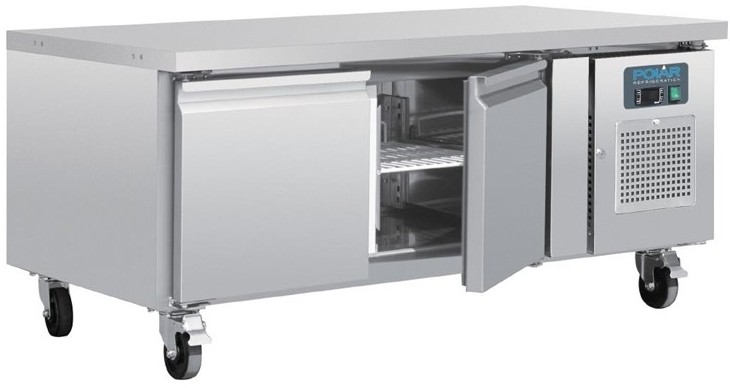  Polar U-Series Double Door Chef Base Fridge 