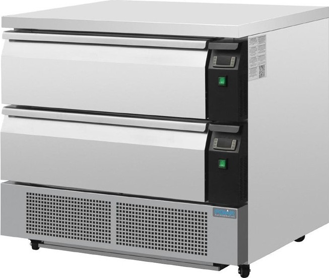 Polar U-Series Double Drawer Counter Fridge Freezer 4xGN 