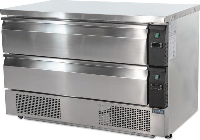  Polar U-Series Double Drawer Counter Fridge Freezer 6xGN 