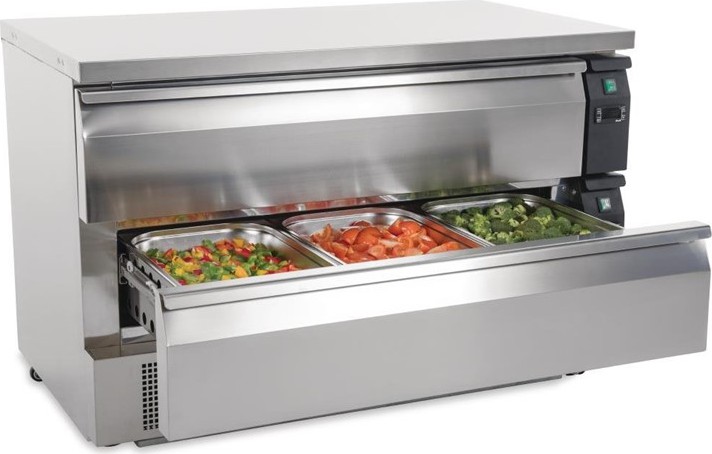  Polar U-Series Double Drawer Counter Fridge Freezer 6xGN 