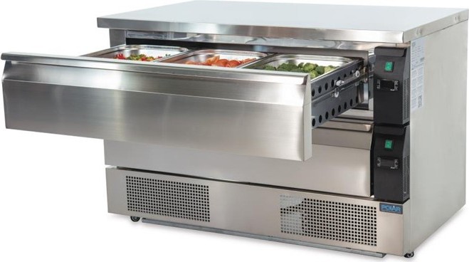  Polar U-Series Double Drawer Counter Fridge Freezer 6xGN 